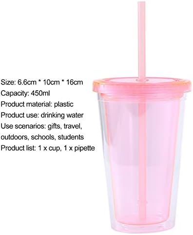 WskLinft 1 Комплект Слама Бутилка За Съхранение на Вода, Голям Капацитет за съхранение на Пластмасови Слама Чаша