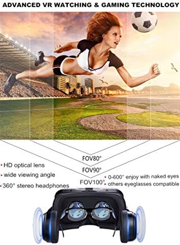 Слушалки виртуална реалност VR Стъкло с дистанционно управление и слушалки за iPhone 11 Pro XS XR X 8 7 6 S +, Samsung