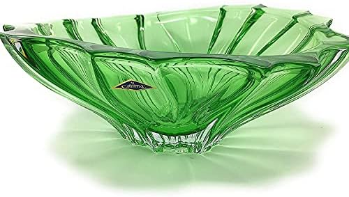 Модерна Кристален Декоративна Ваза за цветя с Ръчно изработени Plantica Green Collection - Ваза 12,5 инча, Зелена