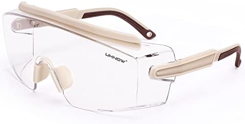 Защитни Очила UKNOW на Върха Точки, Предпазни Очила против Замъгляване с Прозрачни кръгли лещи, Защитни Очила ANSI Z87.1