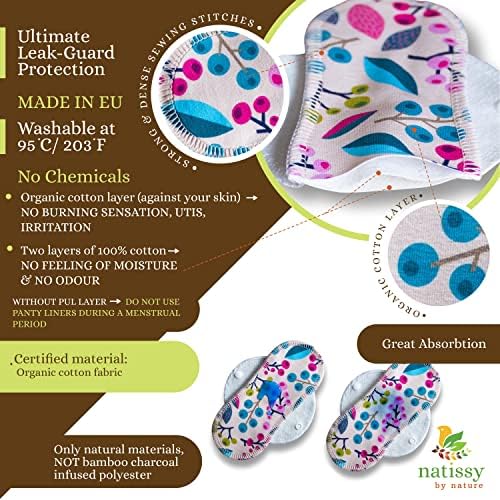 2X 7 опаковки (малки) филтър подложки за гащи; Дневни многократна употреба тампони за чорапогащи от памук, за жените, произведени