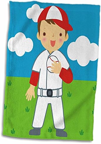 Кърпи 3dRose Florene Childrens Art II - обичам Бейзбол - Кърпи (twl-50900-1)