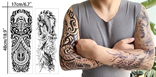 Временна татуировка на ръкава Aresvns за мъже и жени (L19 xW7), Водоустойчиви Реалистични Временни татуировки за възрастни,