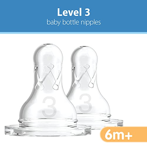 Силиконова залъгалка за бебешко шише на Dr. Brown ' s Natural Flow® Level 3 с тесен провлак, Средно-бърз поток, 6