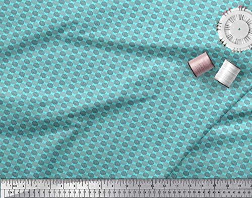 Тъкани от вискоза Soimoi Georgette с овални принтом в лента за тениски с ширина 42 инча