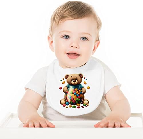 Бебешки Лигавници с дизайн на Плюшено Мече - Красиви Престилки За Хранене на Бебето - Графични Престилки за хранене