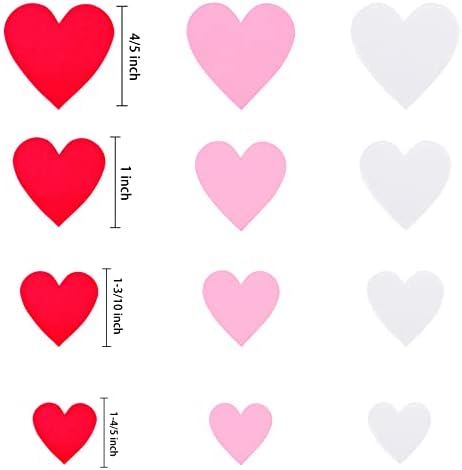 Hapeper 300 Бр. Етикети от Стиропор във формата на Сърце за Свети Валентин, Самозалепващи Етикети във Формата