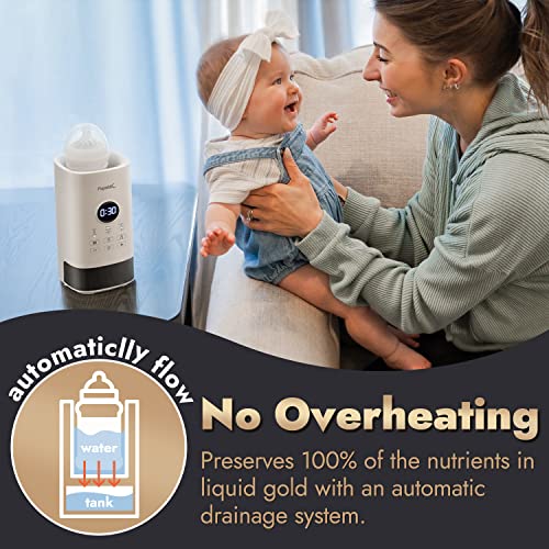 Нагревател за бебешки шишета Papablic Pro с Уникална система за предотвратяване на прегряване, Колектори за кърма