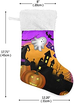 Коледни Чорапи с Тиква-бухалка за Хелоуин, Големи Коледни Чорапи за Елхи, Детски кът, Камина, Окачени Чорапи, Чорапи за