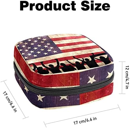 Чанта за съхранение на хигиенни кърпички, косметичка, калъф за хигиенни тампони, малко косметичка, с модел на американски