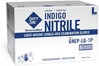 Ръкавици от нитрил индиго, не съдържащи прах Safety Zone ®, опаковка от 1000 ръкавици (малка)