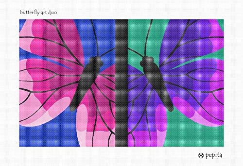 комплект за бродиране pepita: Butterfly Art Duo, 16 x 10