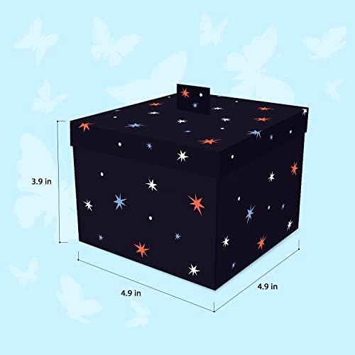 Подарък кутия FETTIPOP САМ Butterfly Explosion (черна звезда) Направи си САМ 7,1x5,5x4,3 инча, Тегленето на Кутии с Летяща