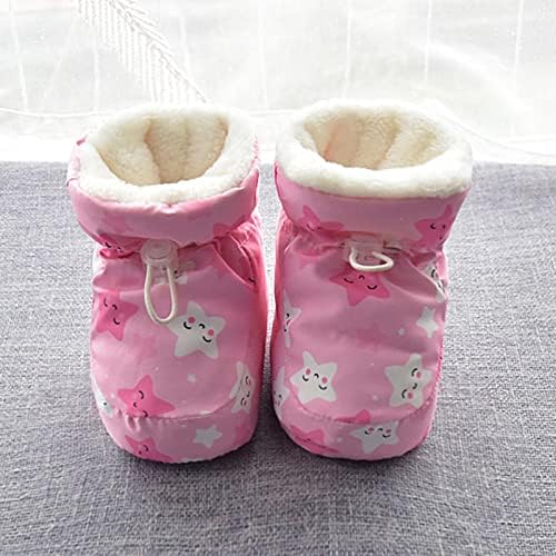 Детски ботуши за момичета, Зимни детски обувки, Обувки за бебета, Памучен обувки Плюс Кадифе Дебела Топла Обувки с мека подметка,