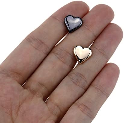 HEVSTIL 20 бр. Комплект Копчета във формата на сърце с Метална Опашка, Копчета във формата на Сърце с Метална