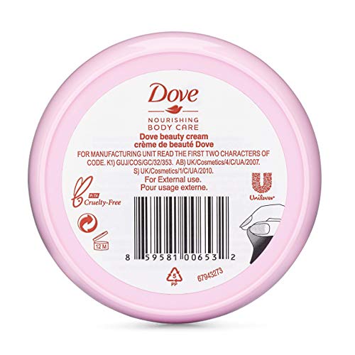 Dove Подхранващ Крем за грижа за кожата на лицето, ръце и тяло за нормална и суха кожа, Лосион за тяло за жени с 24-часов влага,