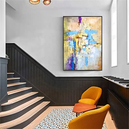 DLVKHKL Голям Пейзаж със златен лист, ръчно Рисувани с маслени бои, Декорация на Хола, офиса, Верандата (Цвят: D, Размер: