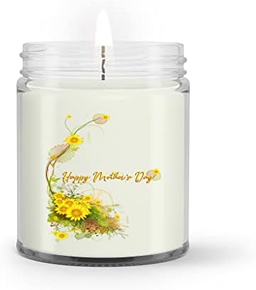 Свещ Sunshine Jar, С майка си Ден, Подарък за майка си, Жълта (Зелен чай - 8 унция)