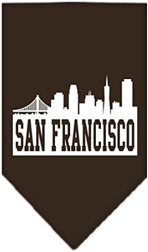 Mirage Pet Products Кърпа с Сито печат San Francisco Skyline, Малка, Какао