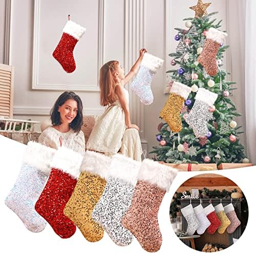0IDT12 Нова Коледна Елха Подвесная Парти Коледа Интериор Дядо Отглеждане Плюшено Вязаный Чорап Подаръчни Опаковки