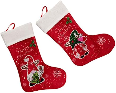 Чорапи с шарени PRETYZOOM, 2 бр., Коледни Чорапи, Подаръчни Опаковки за шоколадови Бонбони, Чорапи за Коледната Елха,