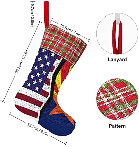 Коледни Празници Чорапи с Пайети под Флага на Съединените Щати и на щата Аризона, Обръщане на Магически Състав, което променя