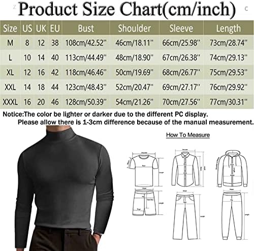 NQyIOS/ Мъжки Основни Блузи с дълъг ръкав, Имитация на Turtlenecks, Всекидневни Пуловер, Тениска, Приталенная Однотонная