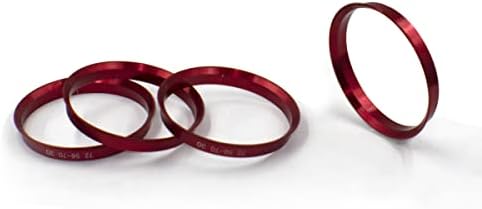 Джанти аксесоари Комплект части от 4-те центрических пръстени за главината с диаметър от 72,56 мм до 58,50 мм, от червен