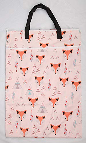 Голяма Подвесная чанта за мокри / сухи Ръкавни Памперси за многократна употреба на памперси или бельо (Fox Baby)