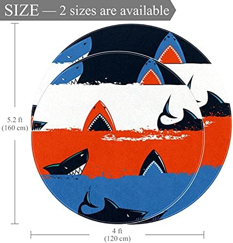 LLNSUPPLY Голям Размер на 5 Метра през Цялата Детски мат площадка Син Оранжев С Шарките на Акули Морски Подложка