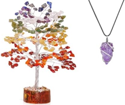 Дървото на живота с Чакрите - Инкрустация с положителна енергия - Дървото от седемте скъпоценни камъни с Чакрите