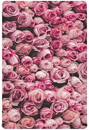 ALAZA Rose Flowers Цветни Кърпи за Яслите, Чаршаф за Люлка за Момчета и Момиченца, Стандартен Размер 52x28 инча