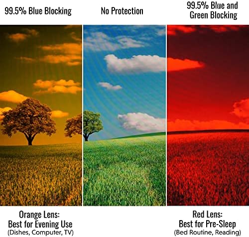 Слънчеви очила с блокиране на 90% синьо - 2pk - w/Бонус лещи 99% оранжев цвят. Бяла и черна рамки, кафяви огледални лещи и синьо-оранжеви компютърни / игрални лещи. Защитете