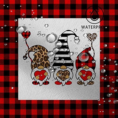 Завеса за душ GKLEASG Valentine, в Клетката Gnome Red Buffalo, Стираемая в Колата Водоустойчив Плат за декори за Баня с
