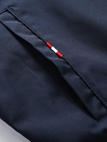 Якета OSHHO за жените - Мъжко яке-бомбер в ивицата без тениски (Цвят: тъмно синьо Размер: X-Small)