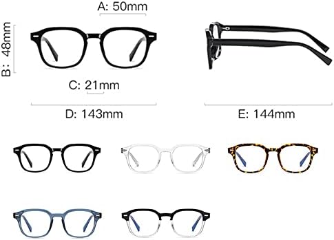 Квадратни очила за четене RESVIO за мъже в Ретро стил TR90 Прозрачни, за четене ръчно изработени, Прозрачни