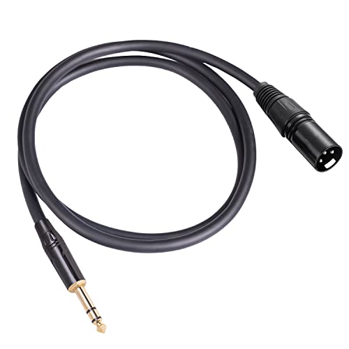 Балансный кабел-адаптер REXUS 1/4 TRS Male-XLR Male 10 МЕТРА, Позлатен 6,35 мм AUX и Посеребренный XLR Стерео