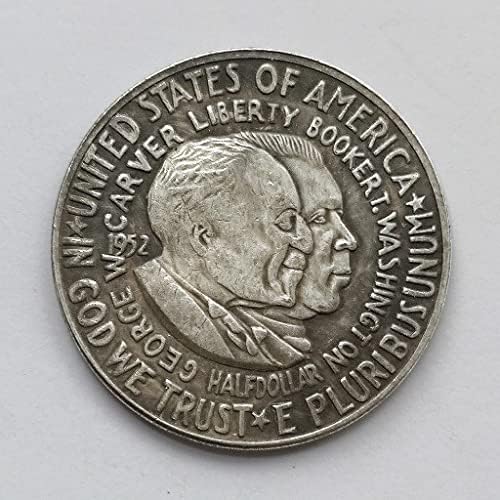 1952 САЩ е Джордж Вашингтон Карвър Полдоллара Букър Възпоменателна Монета Американски Антични Монети