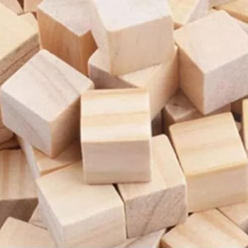 Квадратни Дървени Кубчета, 2 см DIY Дървени Кубчета-Фини Смилане 100шт за Художествени Проекти