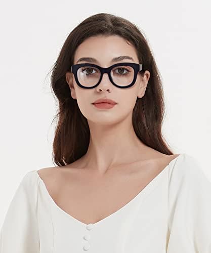 Дамски Очила за четене Autojouls Голям размер, Очила за Четене с Блокиране на Синя Светлина, Очила с Пружинным тръба