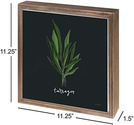 Herbs V Черен, Декорация за дома Joyride, Дървена табела в рамка за домашен интериор JoyRide, 11,25 x11,25,