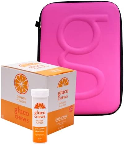 Комплект за пътуване Glucology - 1 Розов класически калъф Classic и 6 таблетки глюкоза (6 тюбиков по 10 дъвчене)
