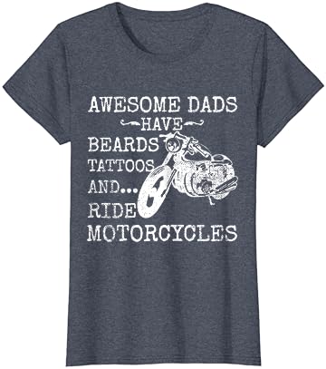 Забавна Тениска с Брада, Красиви Татуировки Папиной Бради и Мотоциклети