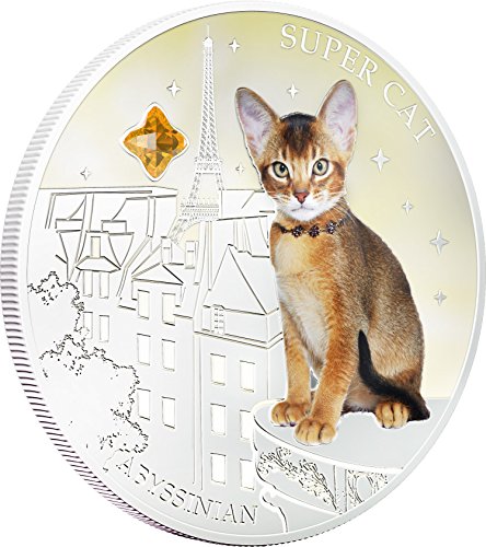 2013 на Фиджи - Кучета и Котки - брой 3 - Супер Котка - Абиссинский - 1 унция - Сребърна монета - 2 долара, без