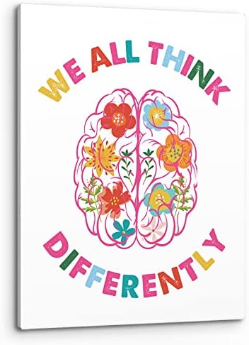 PHAMTE Ние Всички Мислим По различен начин на Психичното Здраве на Стенно Изкуство, Нейроразнообразие Мозъка Художествена