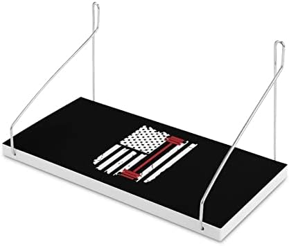 Фитнес Вдигане на Тежести Американски Флаг Стенни Дървени Плаващ Рафт Стенен рафт За Съхранение за Баня Офис Пералня Кухня