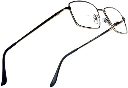 SAMBA НЮАНСИ Бифокални Устройство За Четене на текст Прозрачни Лещи Метални Очила За четене С Увеличаване на Правоъгълник