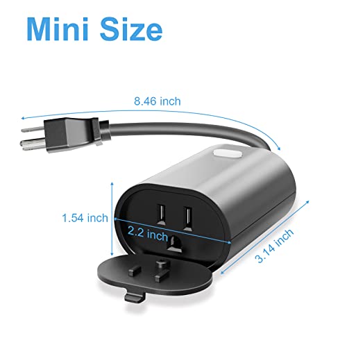New One Outdoor Smart Plug 2 Pack, Интелигентен-слаби Wi-fi, димер само за Wi-Fi с честота 2,4 Ghz, интелигентен димер
