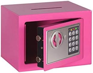 Малък сейф за дома с орехи орехи, мини-сейф, малка странична масичка, парола с ключалка, застрахователна кутия, подарък (цвят: B)