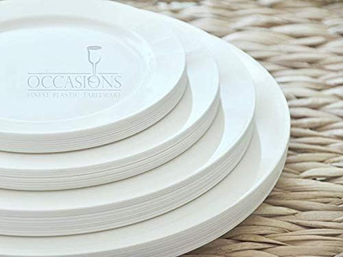 Опаковка OCCASIONS на 240 чинии (120 гости) Комплект за еднократна употреба пластмасови чинии за сватбеното парти